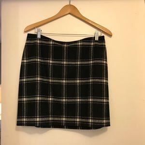 Ann Taylor Plaid Wool Mini Skirt